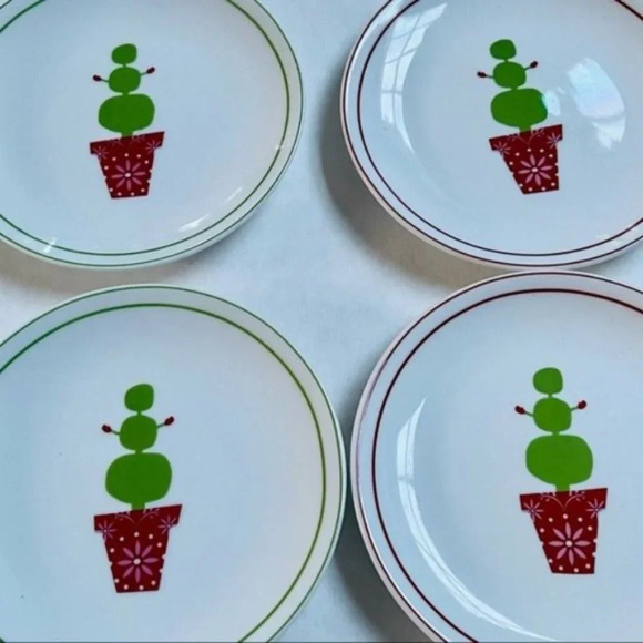 Starbucks Holiday Plate Set of 4 Holiday 2006 Microwave Dishwasher Safe Gift - Picture 4 of 4